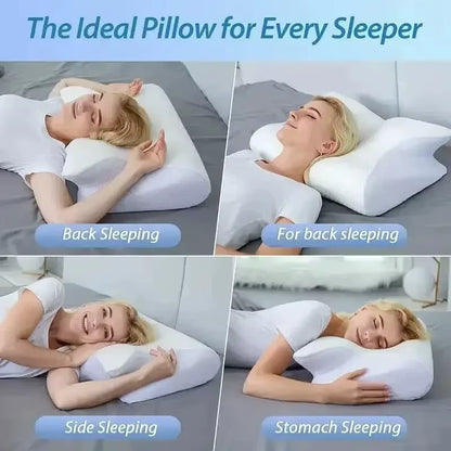 Horn Butterfly Pillow Neck Pillow Sleeping Pillow Slow Rebound Memory Pillow Cervical Spine Pillow Core Lined Pillowcase Pillow