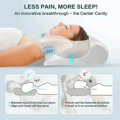Horn Butterfly Pillow Neck Pillow Sleeping Pillow Slow Rebound Memory Pillow Cervical Spine Pillow Core Lined Pillowcase Pillow