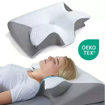 Horn Butterfly Pillow Neck Pillow Sleeping Pillow Slow Rebound Memory Pillow Cervical Spine Pillow Core Lined Pillowcase Pillow